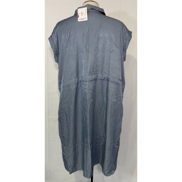 NWT LULAROE Stacie Denim BLue Belted Shirt Summer Dress Pockets Sz XL - Picture 5 of 16